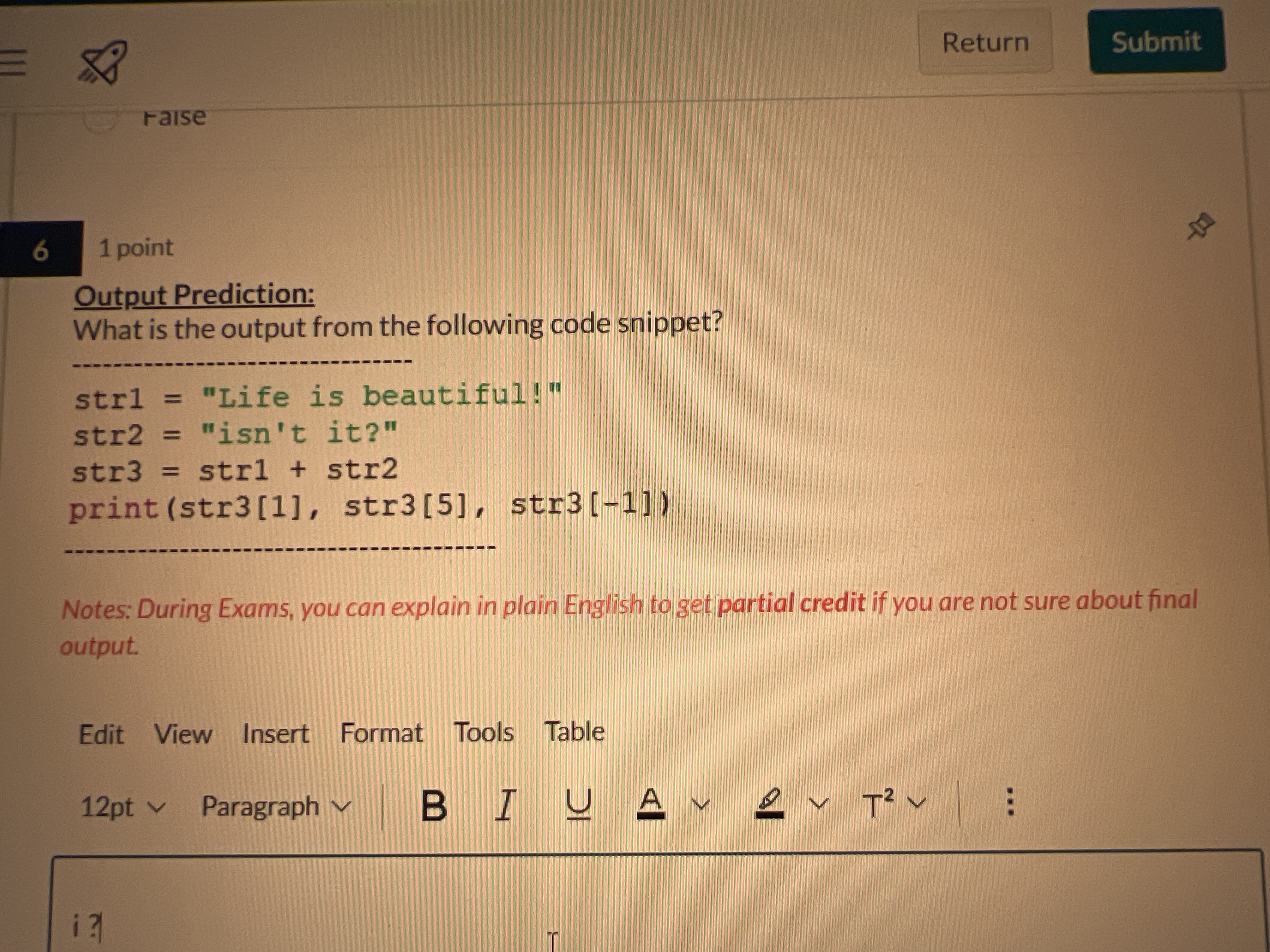 Output Prediction: What is the output from the