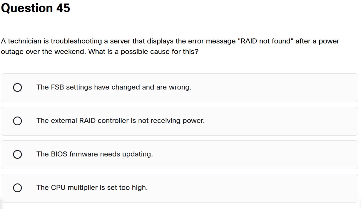 Question 4 5 A technician is troubleshooting a