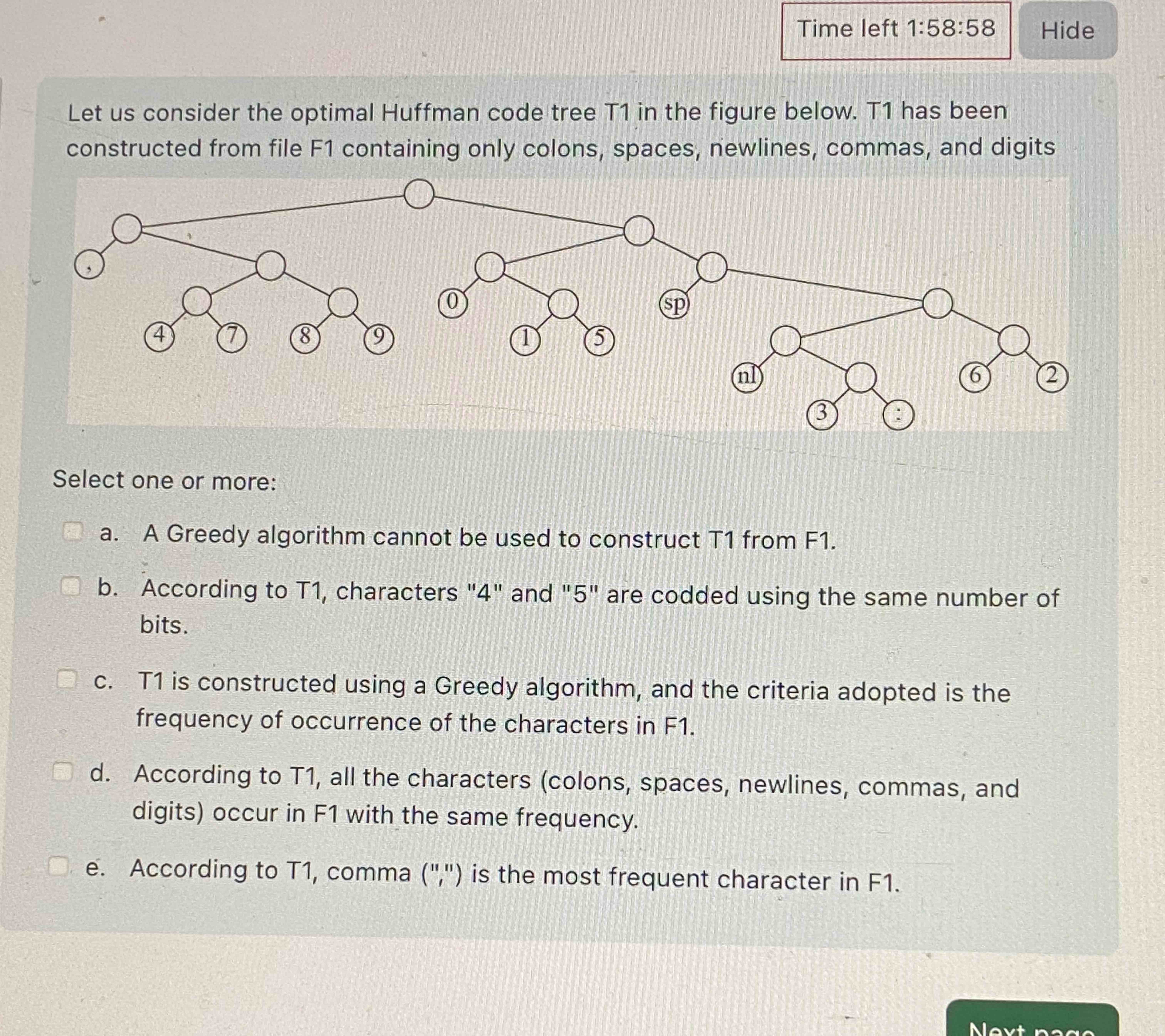 Time left 1 : 5 8 : 5 8 Let us consider the