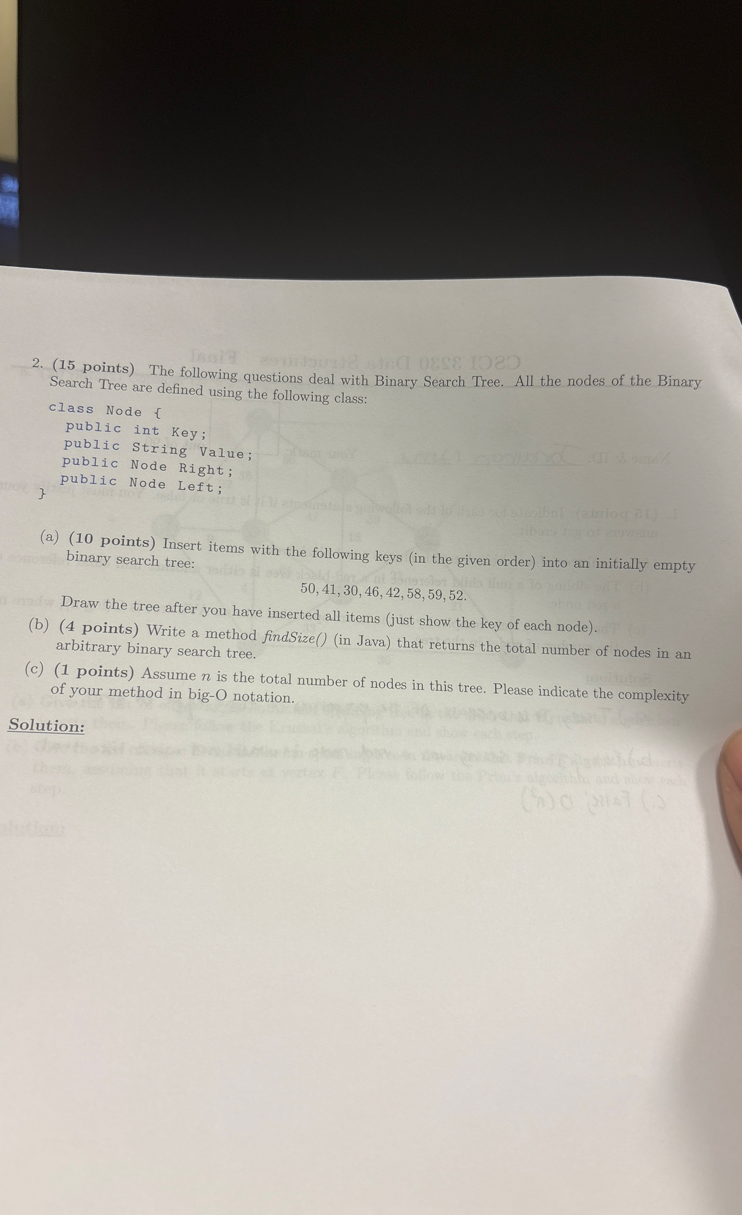 ( 1 5 points ) The following questions deal with