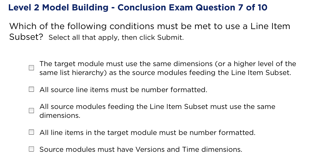 Level 2 Model Building - Conclusion Exam Question