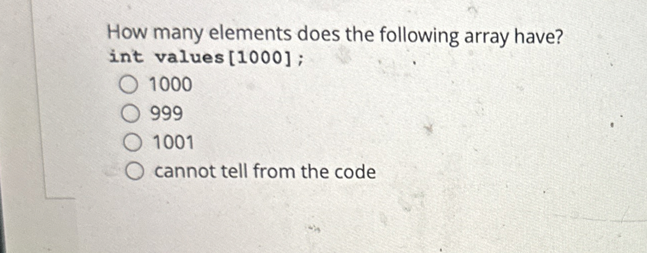 How many elements does the following array have?