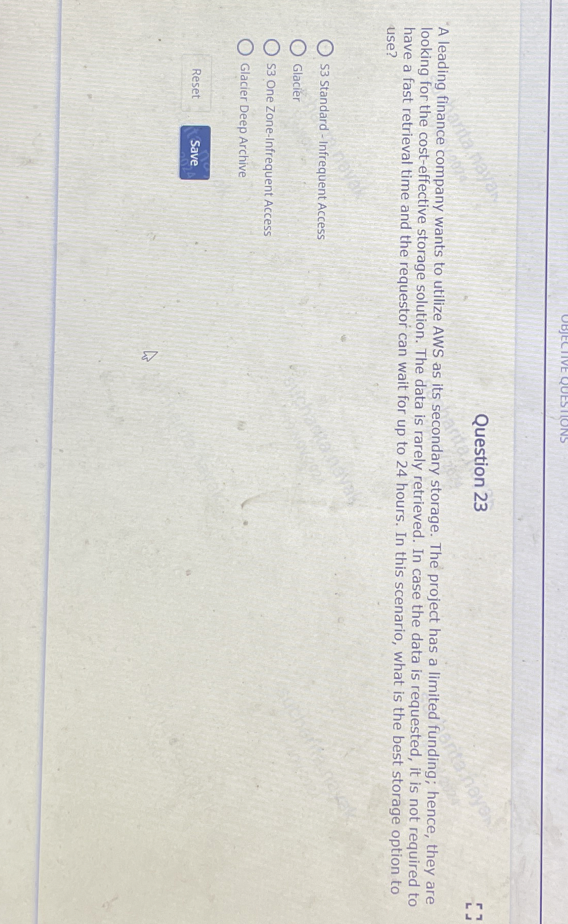 OBJECIIVE QUESILONS Question 2 3 'A leading