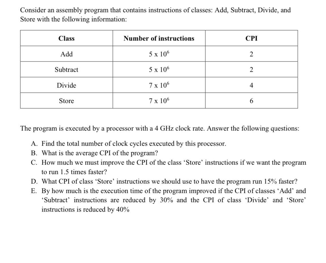 Consider an assembly program that contains