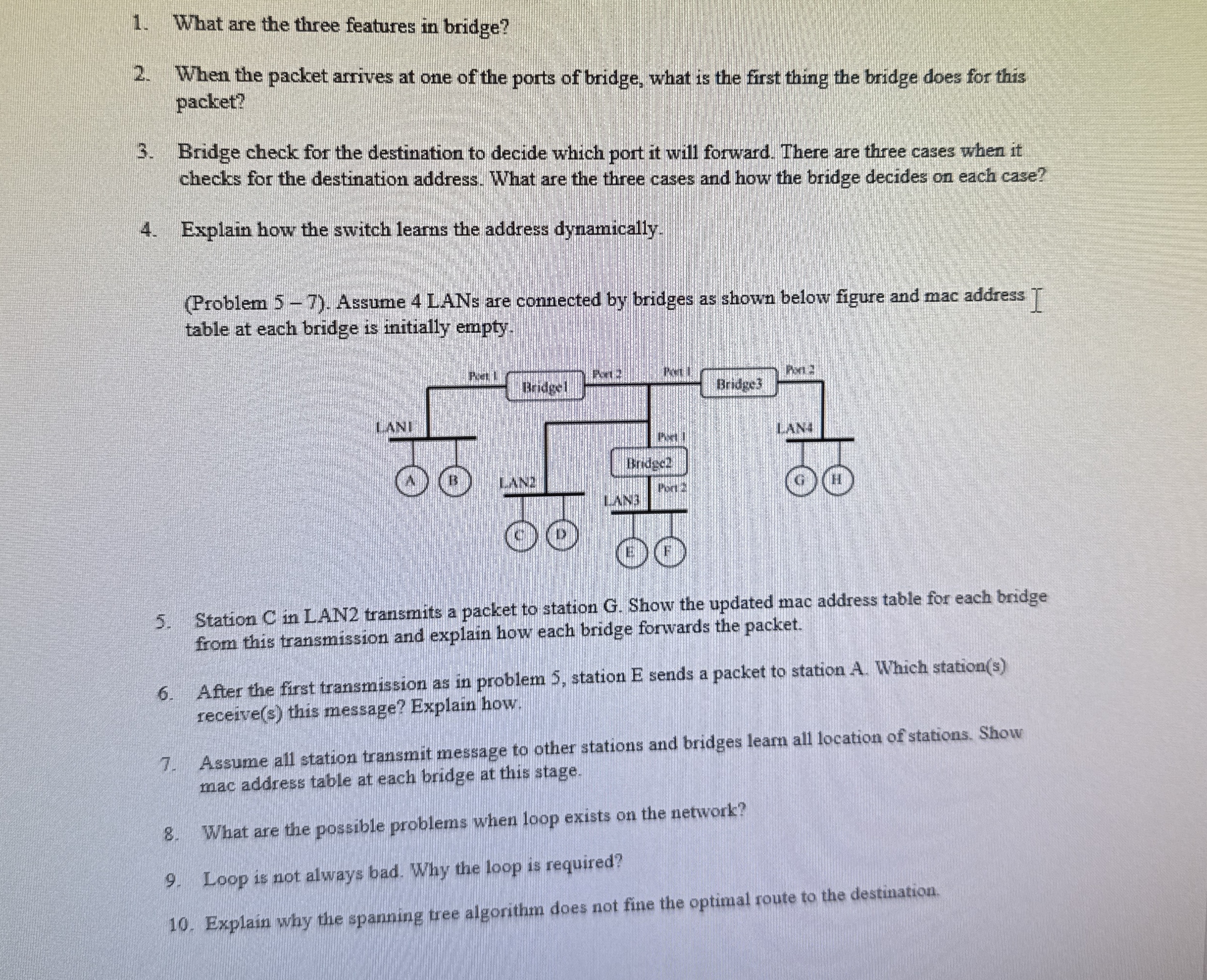 What are the three features in bridge? When the
