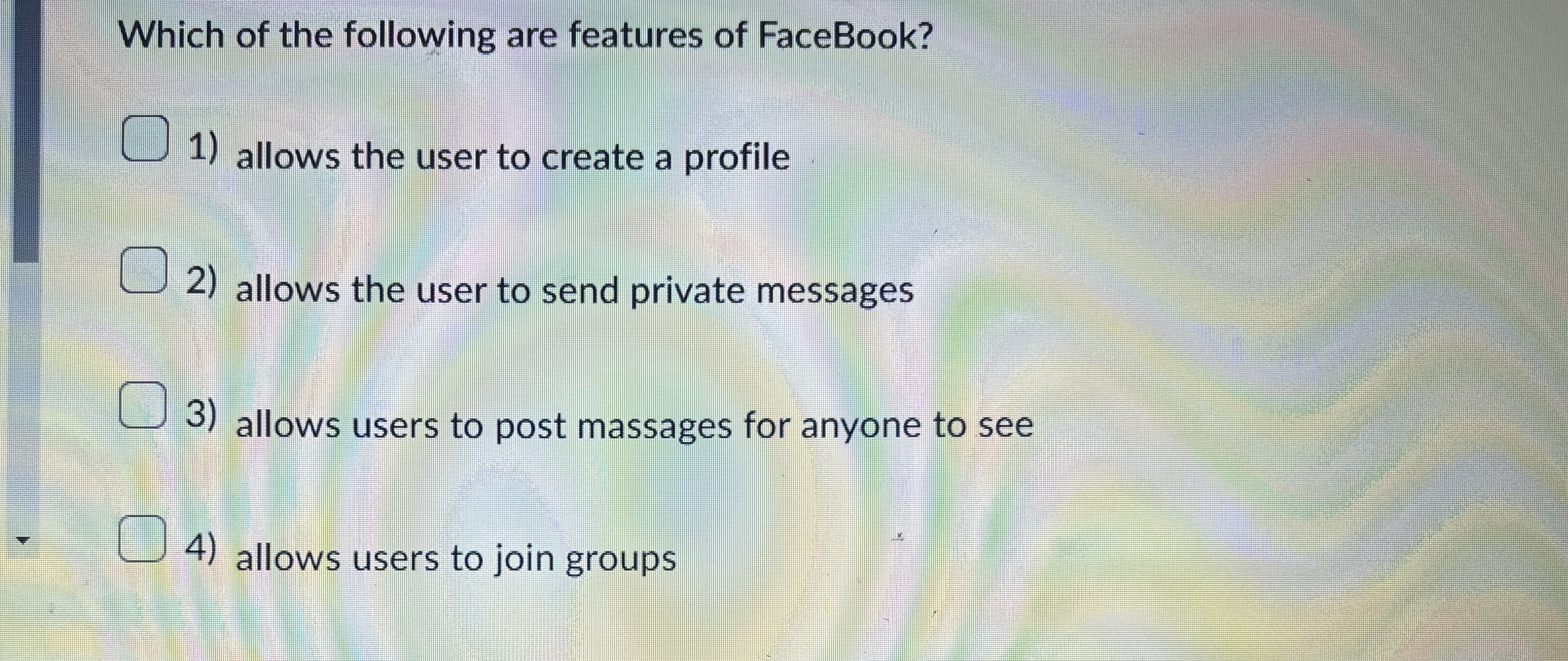 Which of the following are features of FaceBook?
