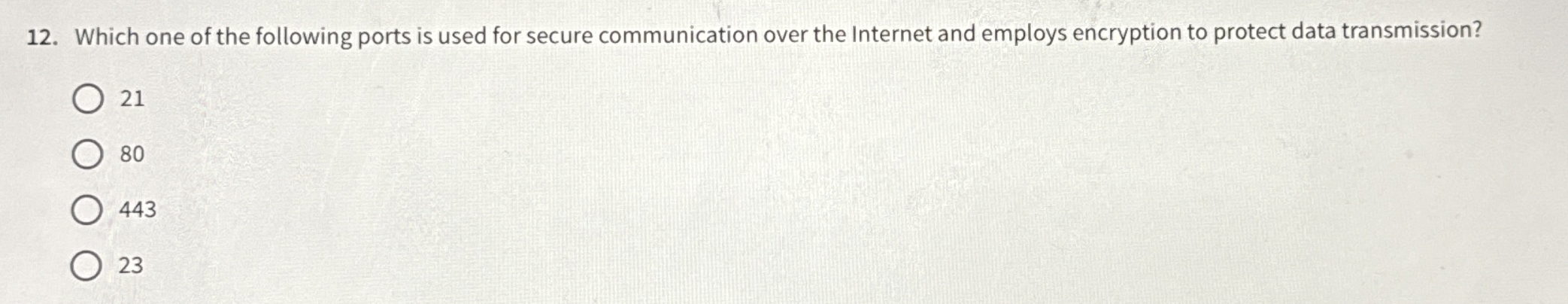 Which one of the following ports is used for