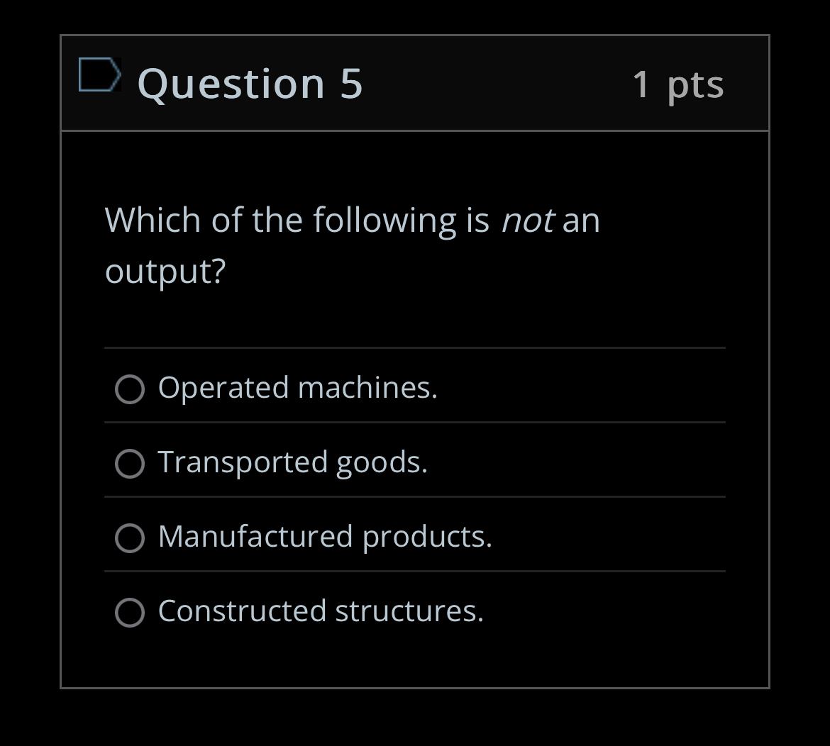 Question 5 Which of the following is not an
