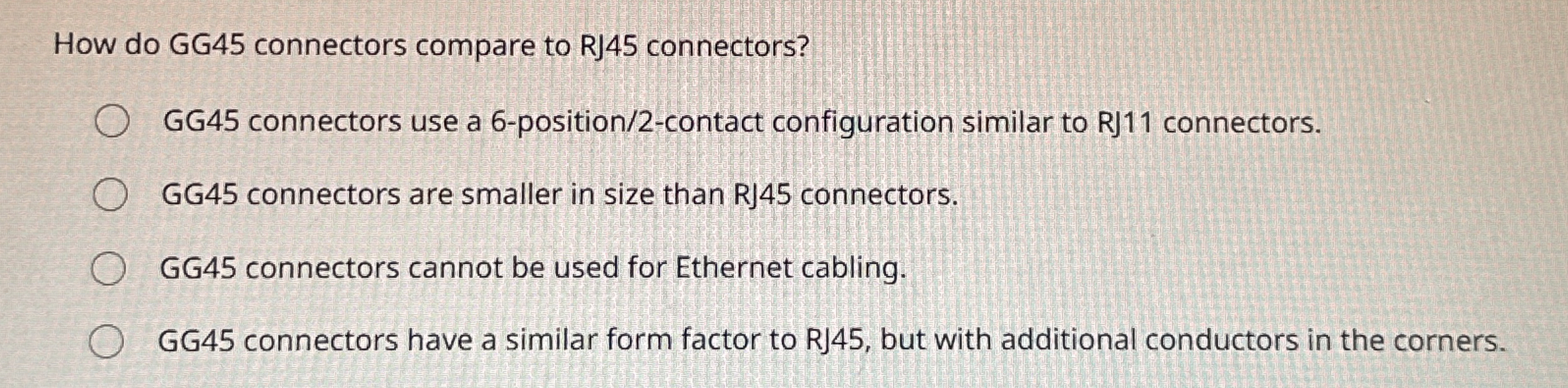 How do GG 4 5 connectors compare to RJ 4 5