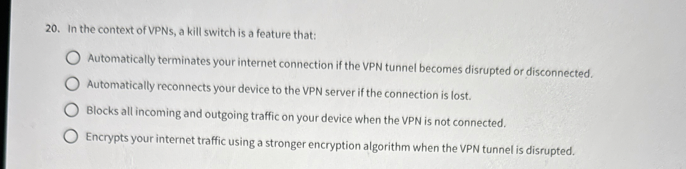 In the context of VPNs , a kill switch is a