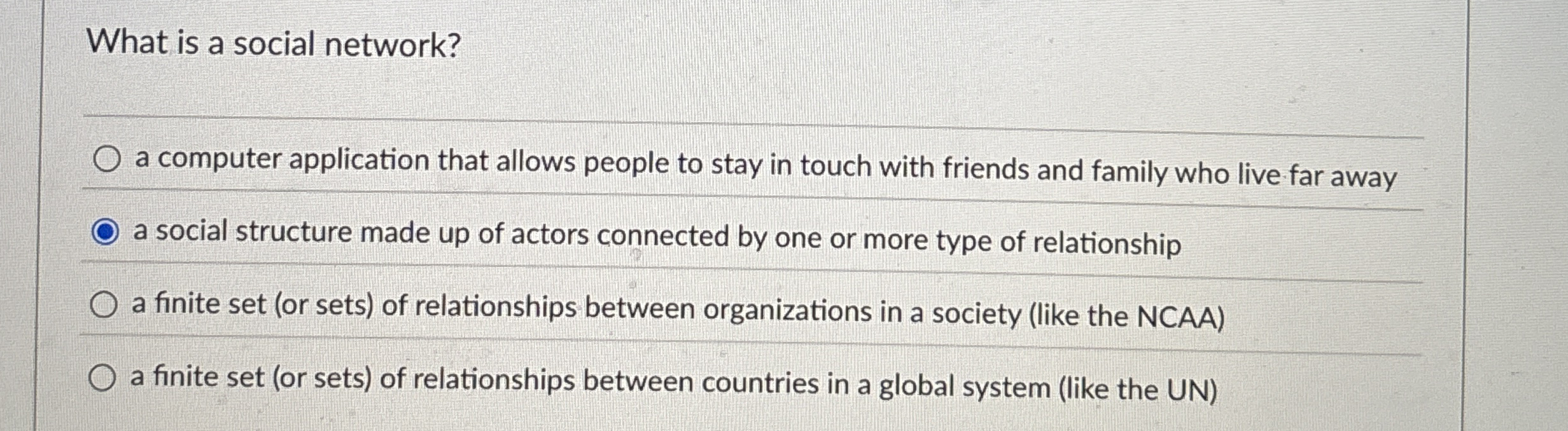 What is a social network? a computer application