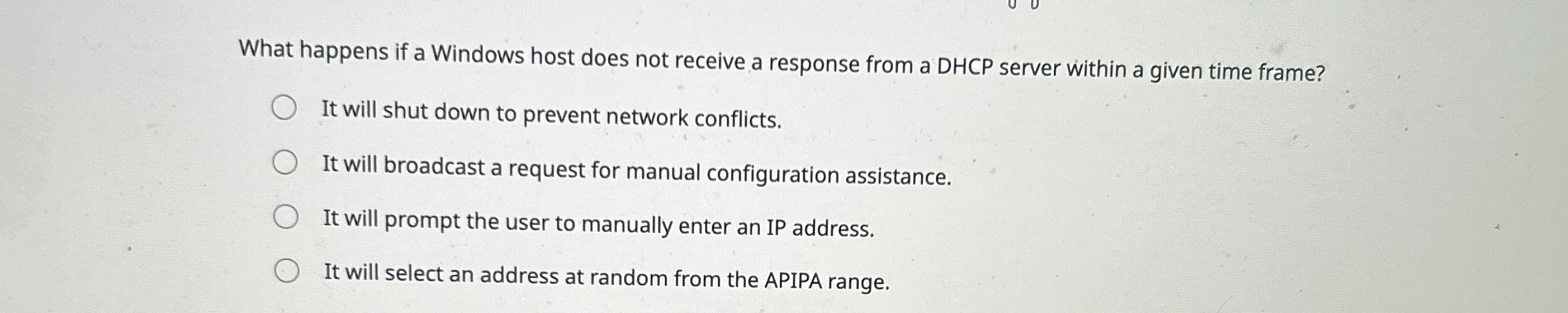 What happens if a Windows host does not receive a