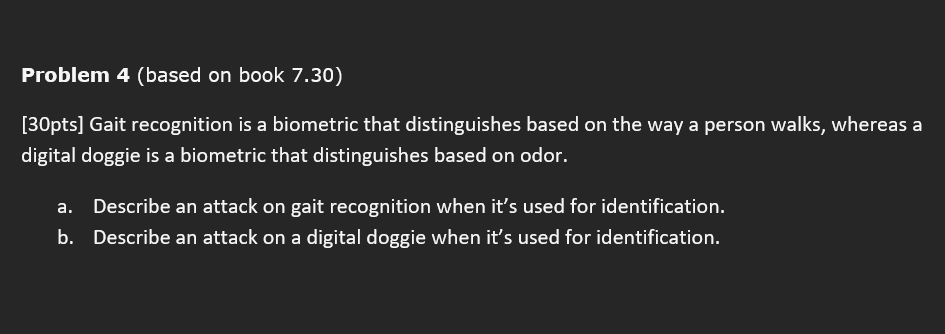 Problem 4 ( based on book 7 . 3 0 ) Gait