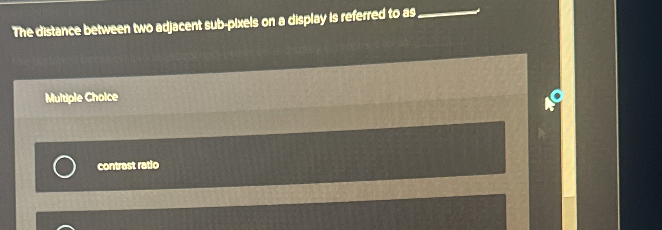 The distance between two adjacent sub - pluels on