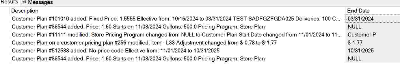 Hi , I only need the end date of Effective From.
