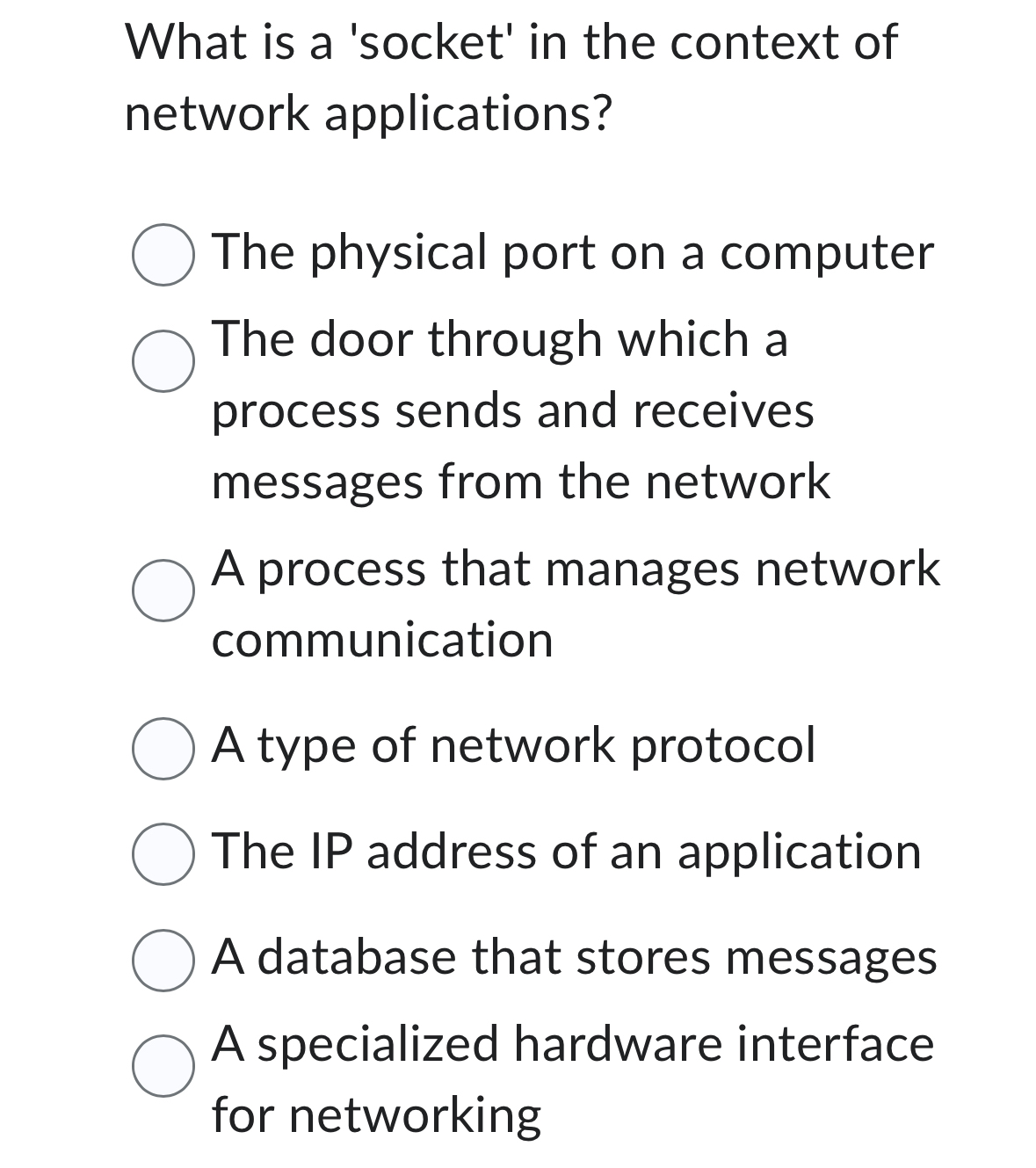 What is a 'socket' in the context of network