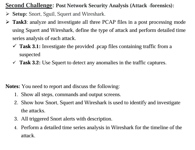 Second Challenge: Post Network Security Analysis
