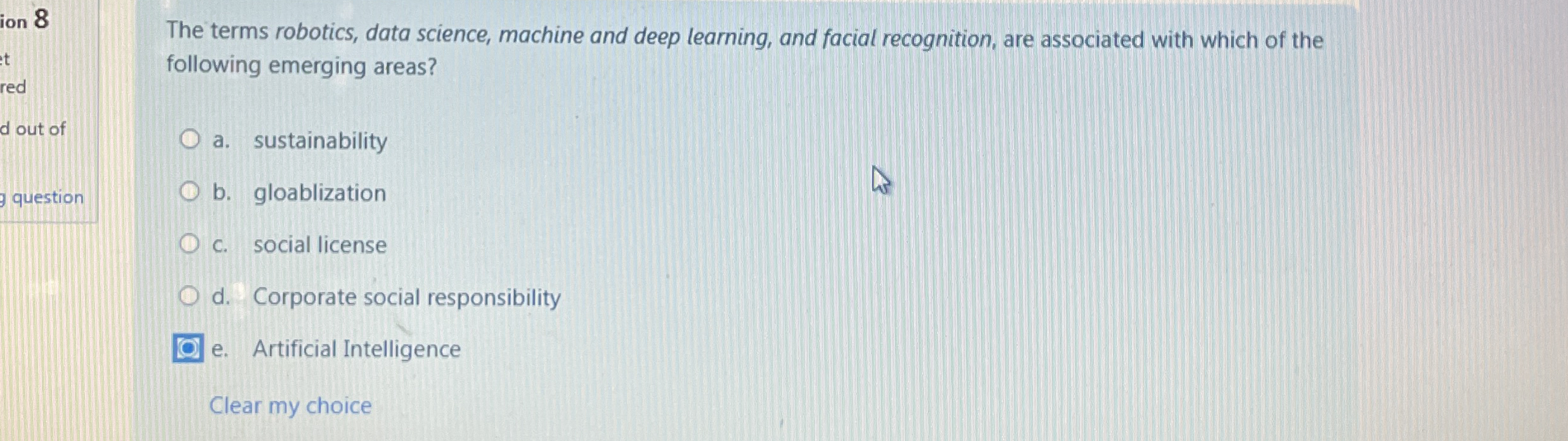 The terms robotics, data science, machine and