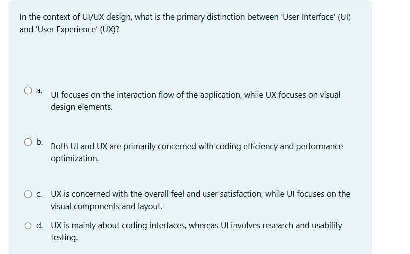 In the context of UI / UX design, what is the