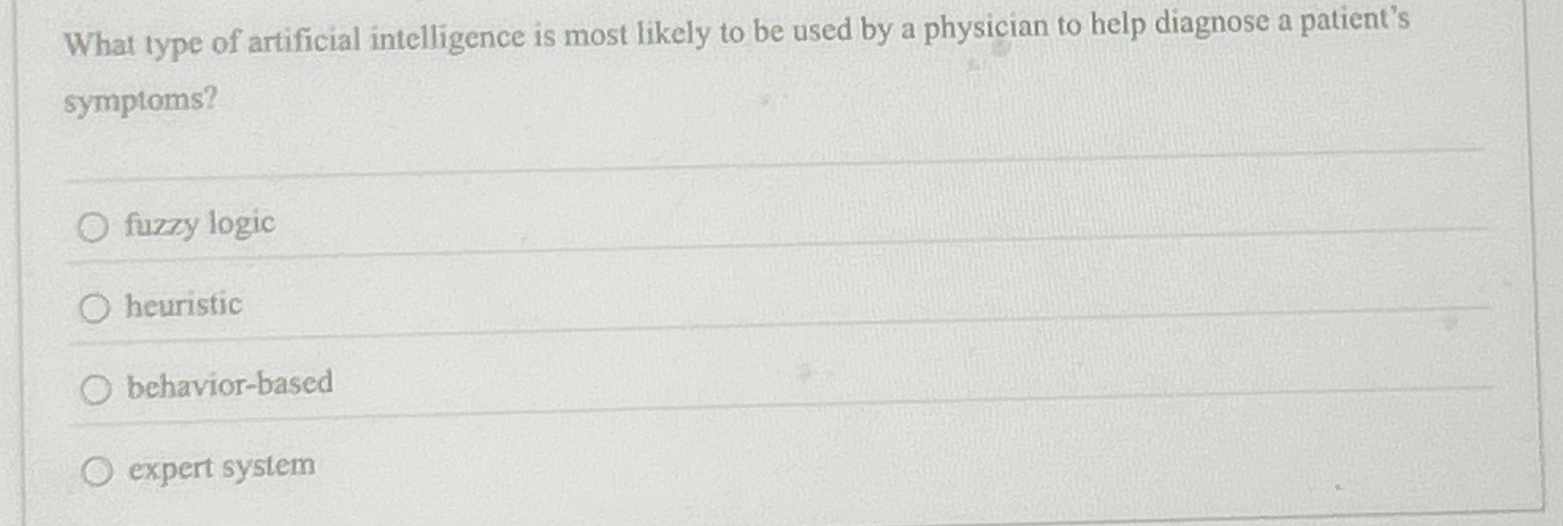 What type of artificial intelligence is most