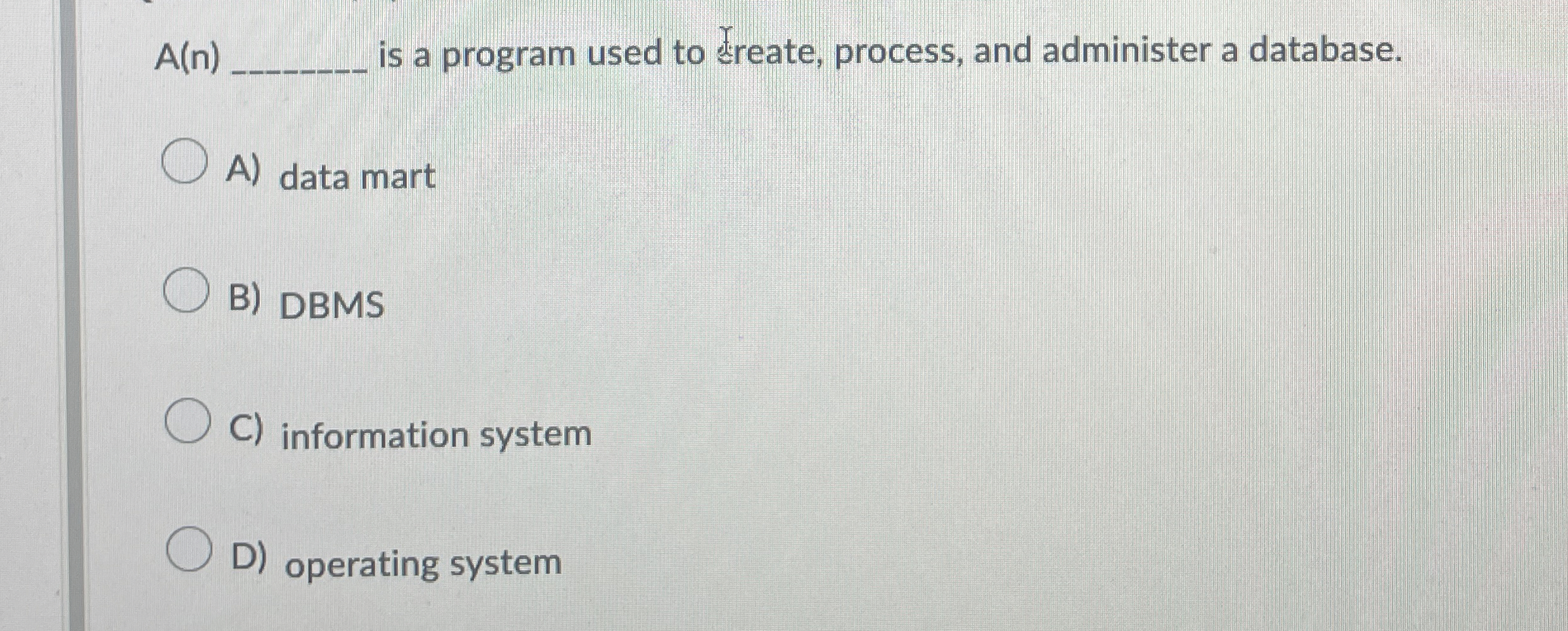 A ( n ) is a program used to dreate, process, and