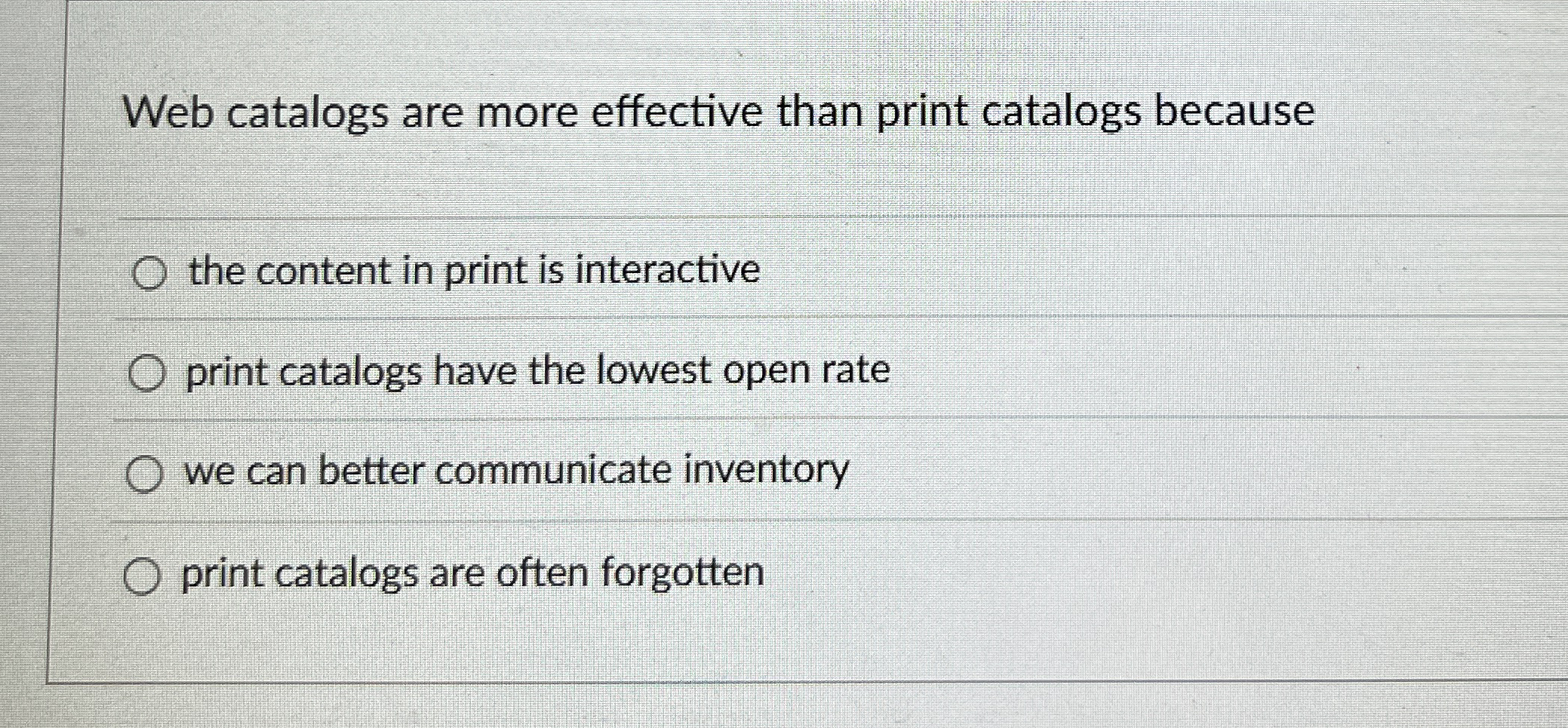 Web catalogs are more effective than print