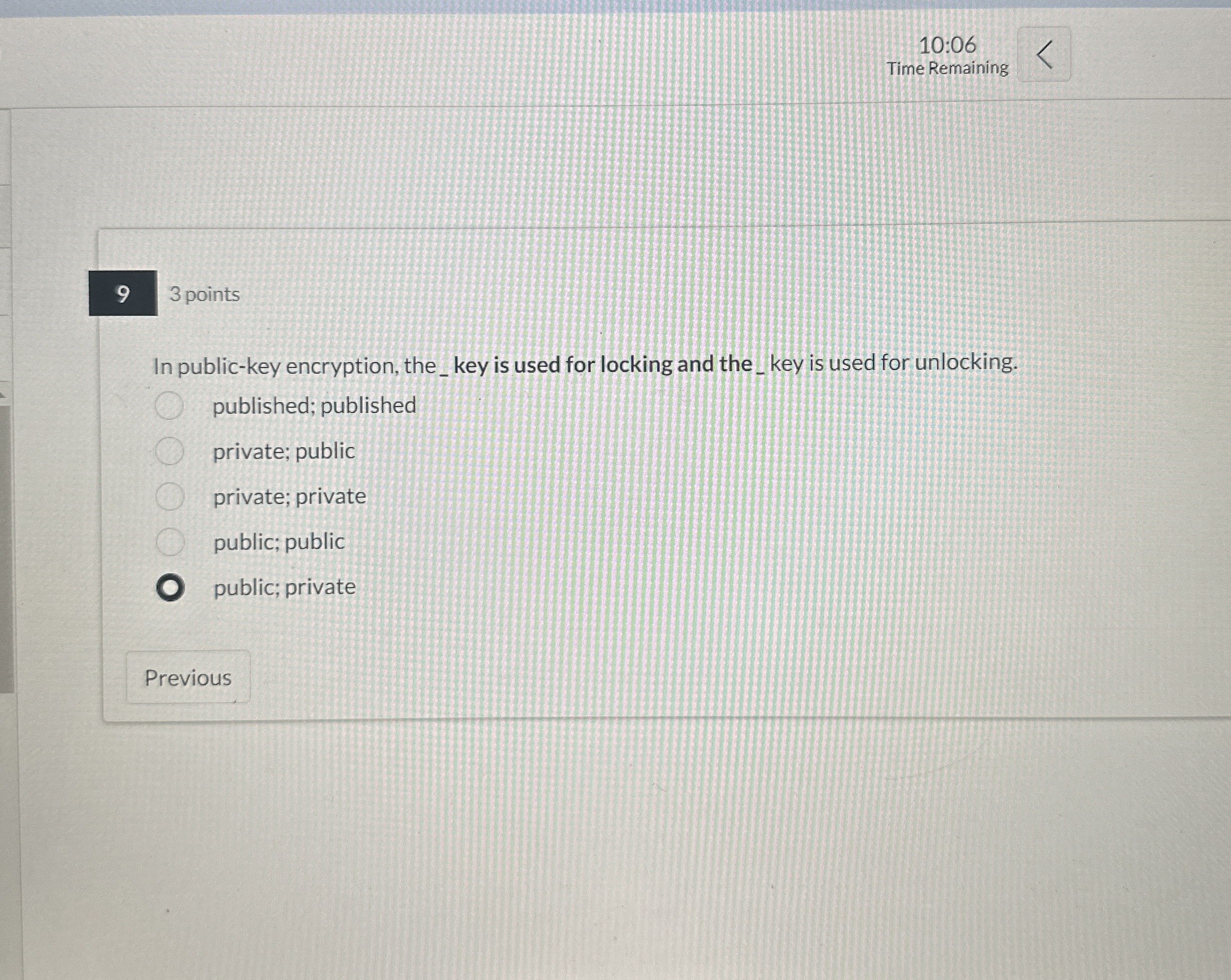 1 0 : 0 6 Time Remaining 9 3 points In public -