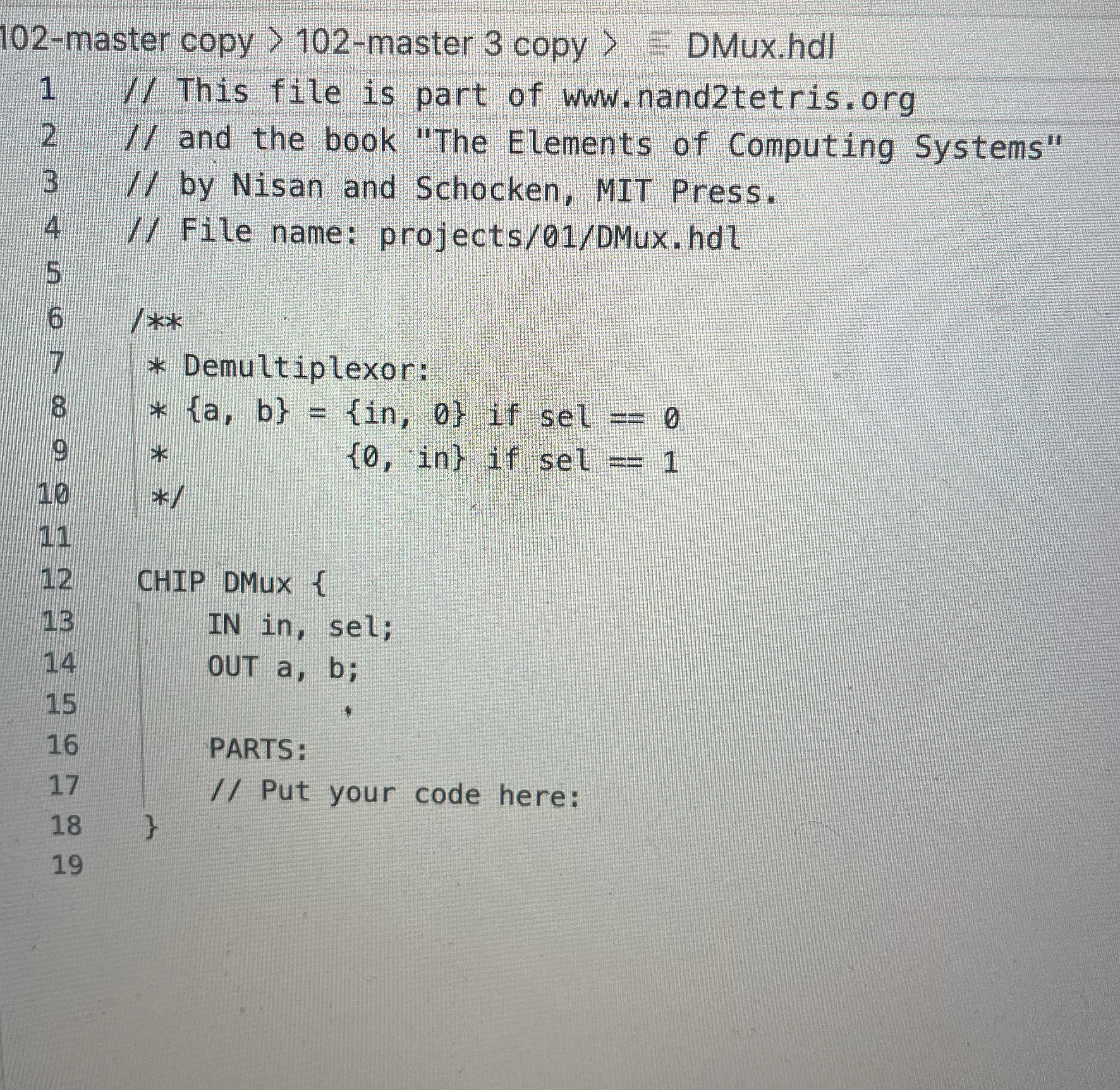 Implement the following parts in HDL using the