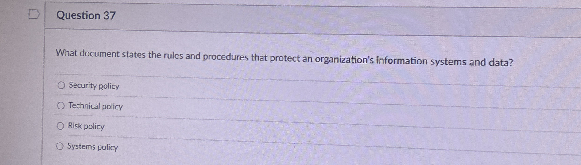 Question 3 7 What document states the rules and