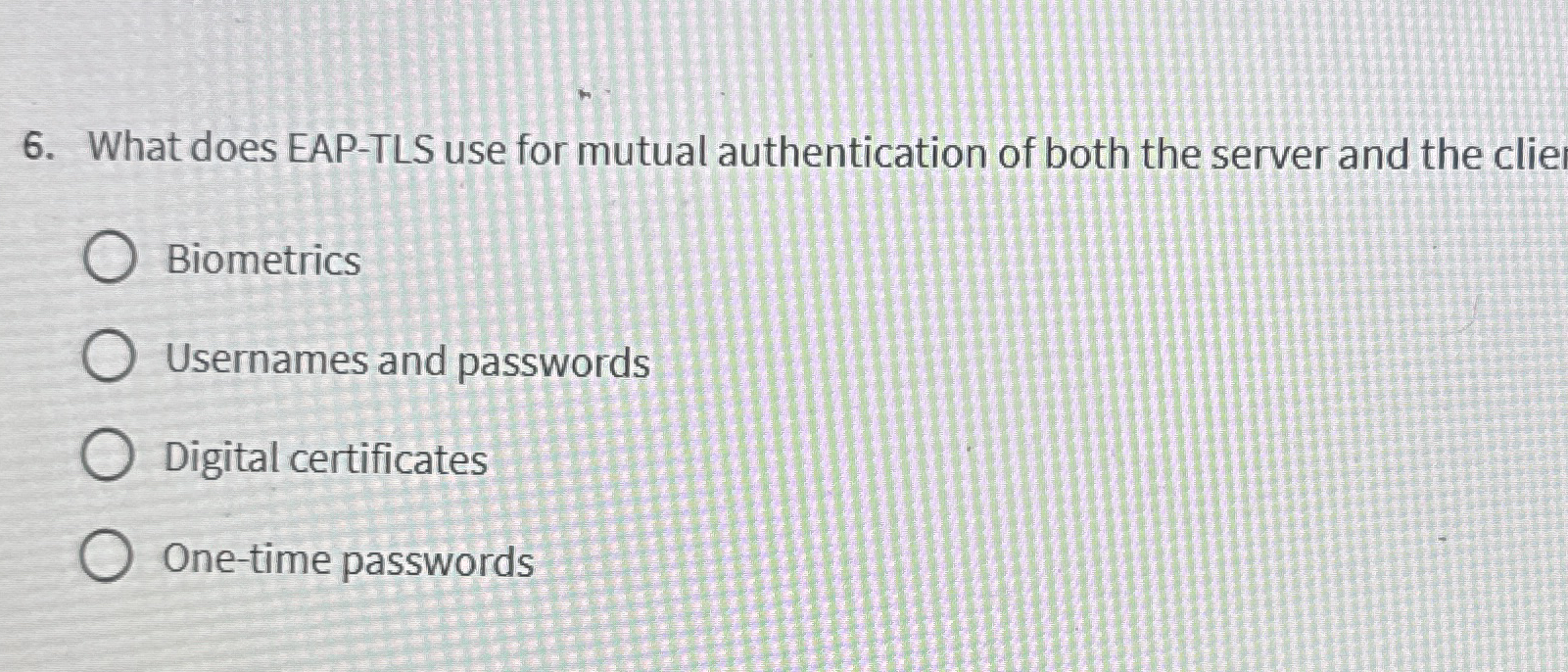 What does EAP - TLS use for mutual authentication