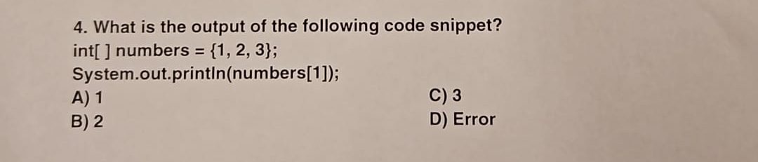What is the output of the following code snippet?