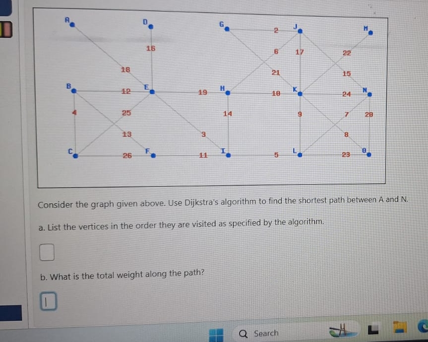 Consider the graph given above. Use Dijkstra's