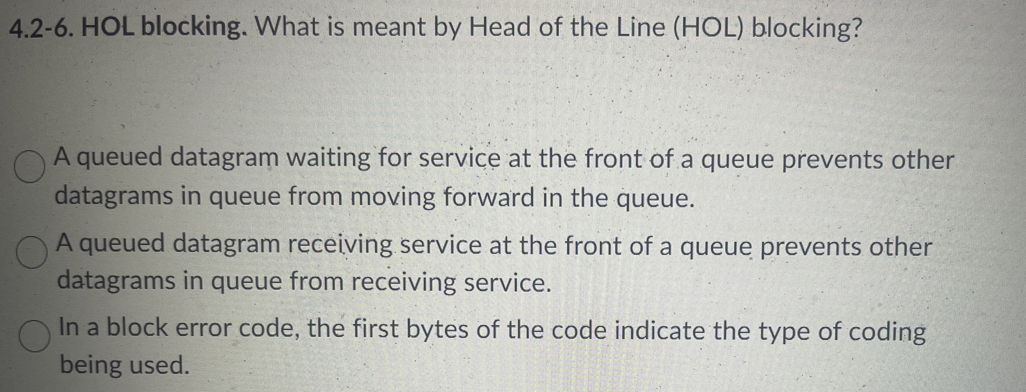 4 . 2 - 6 . HOL blocking. What is meant by Head