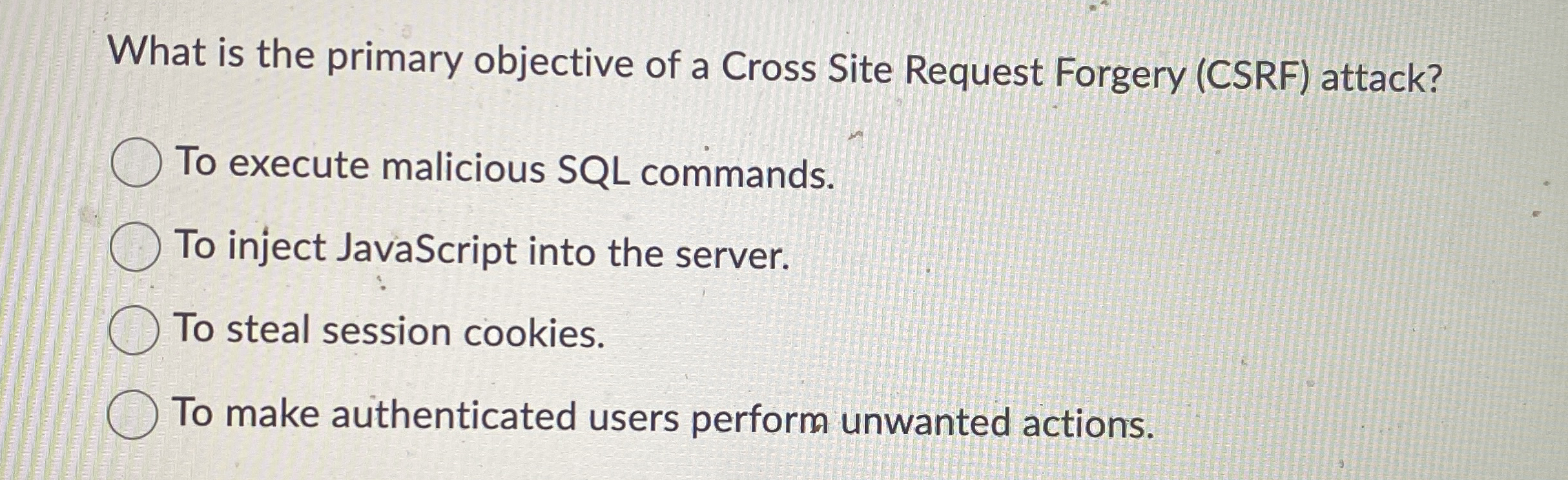 What is the primary objective of a Cross Site
