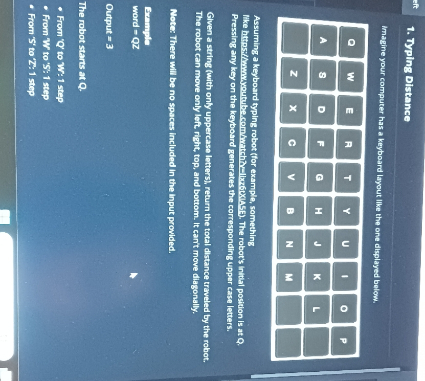 provide the code in python Typing Distance