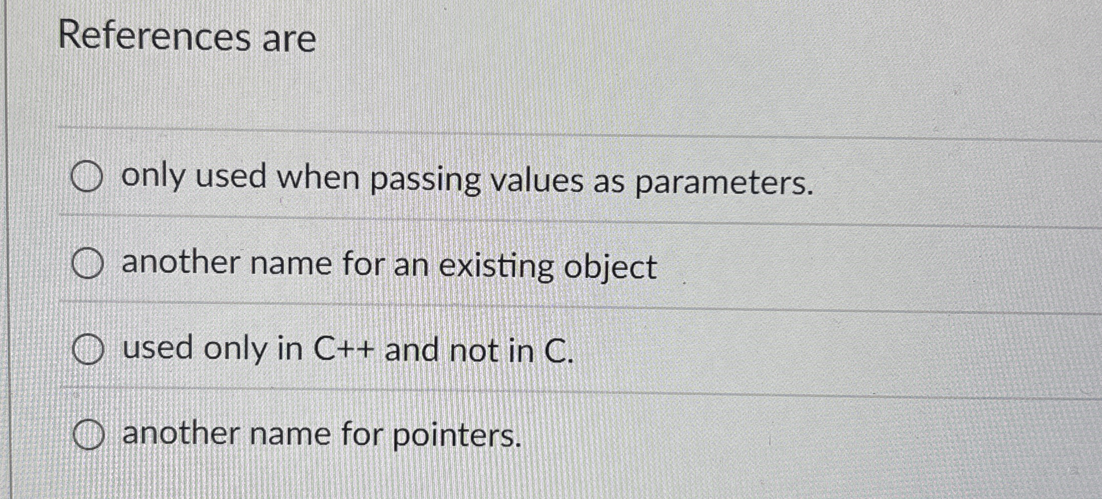References are only used when passing values as