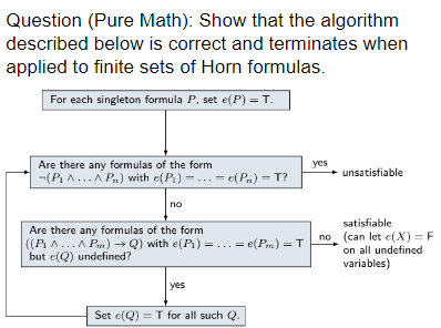 Question ( Pure Math ) : Show that the algorithm