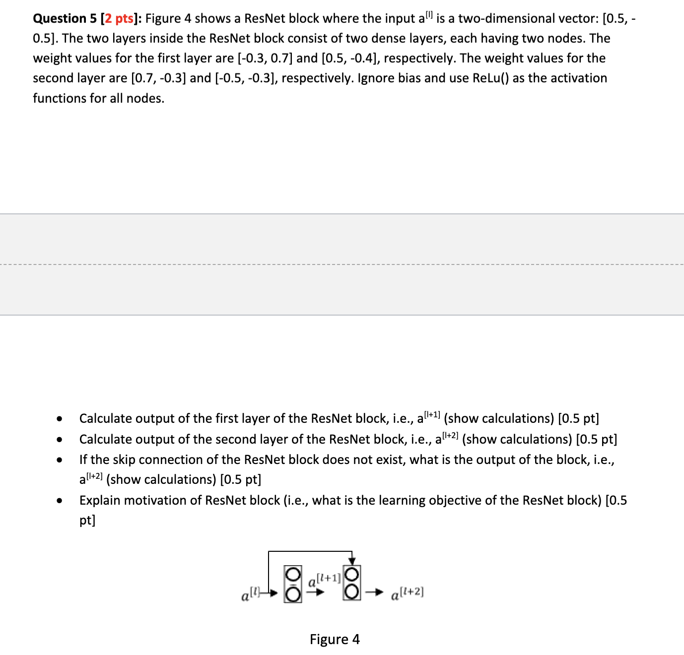 Calculate output of the first layer of the ResNet