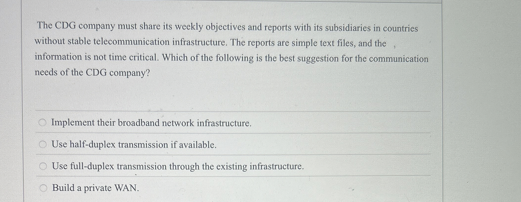 The CDG company must share its weekly objectives