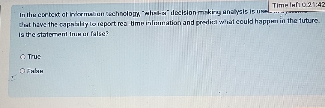 In the context of information technology, "what -