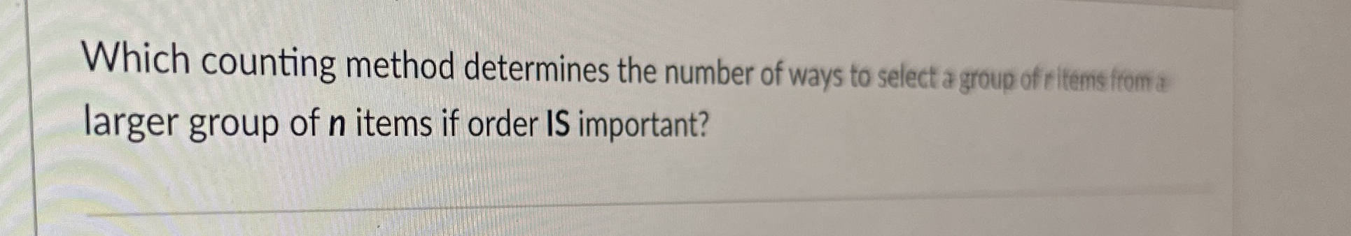 Which counting method determines the number of
