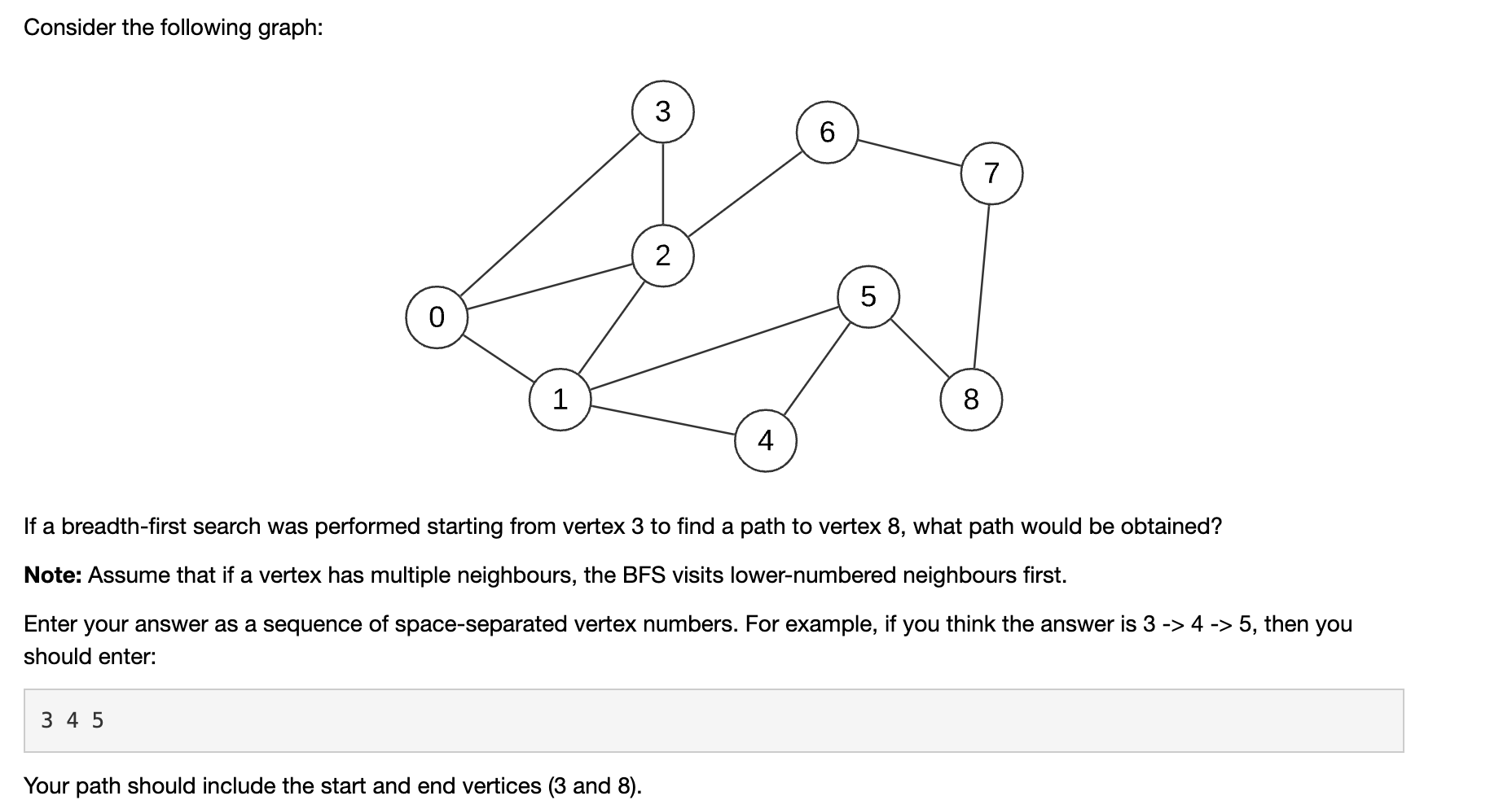 Consider the following graph: Consider the