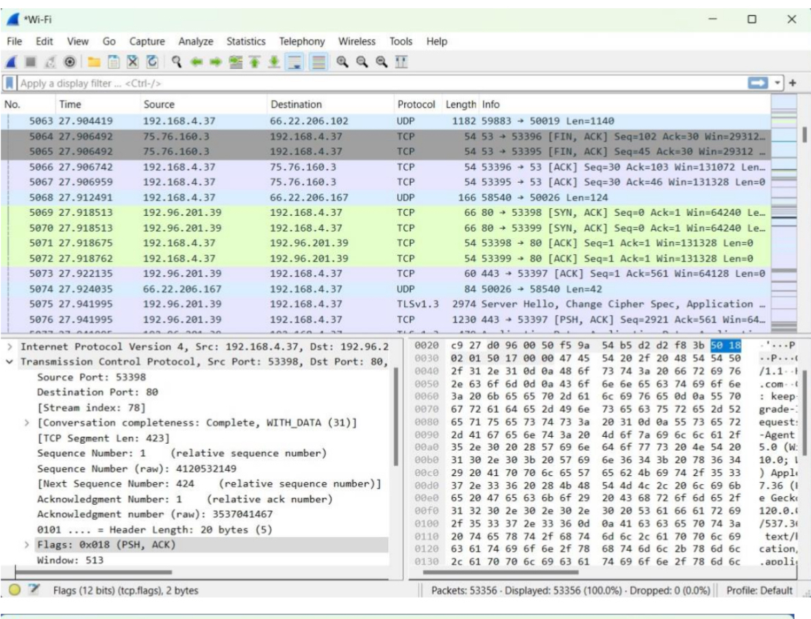 File Edit View Go Capture Analyze Statistics