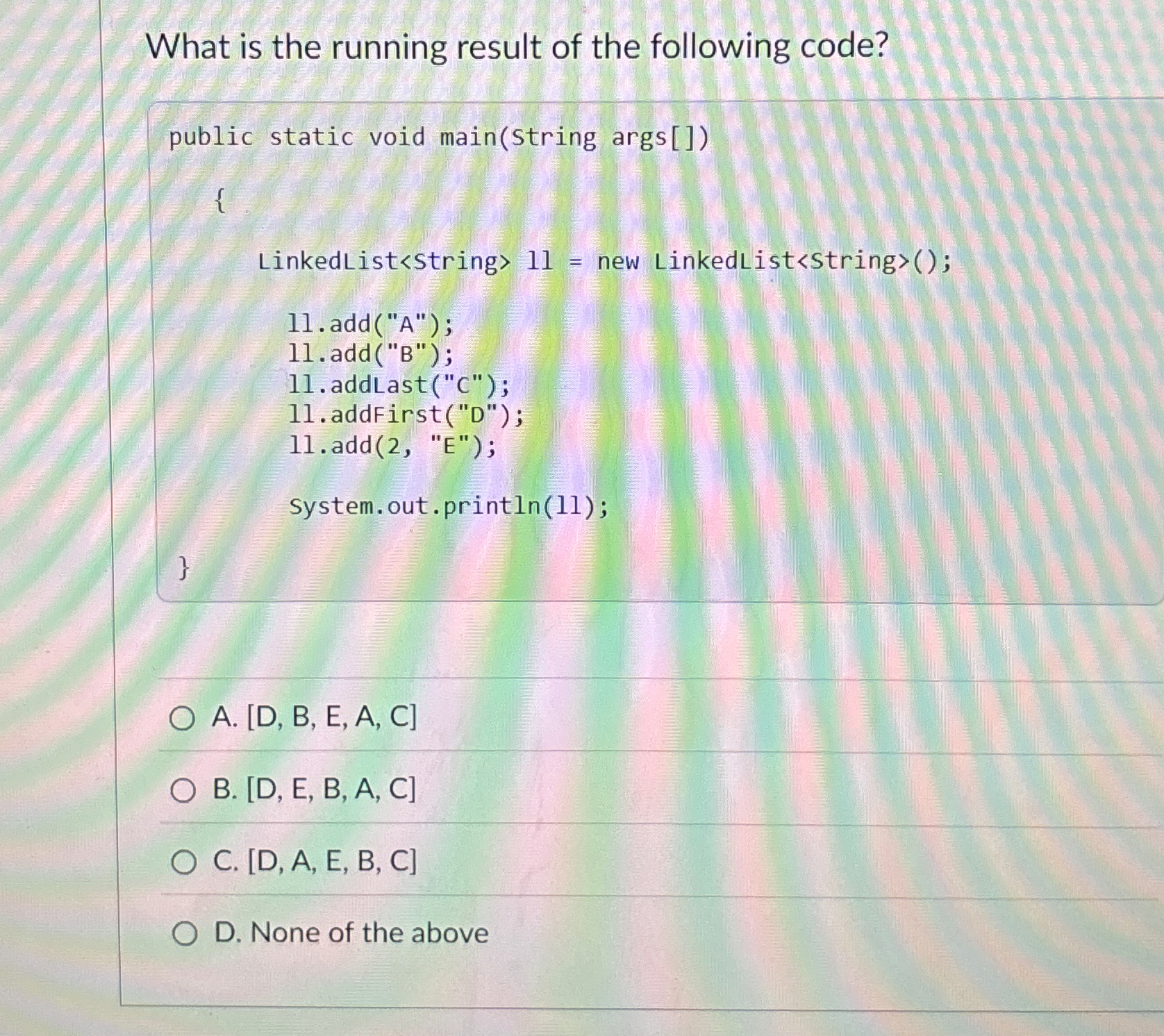 What is the running result of the following