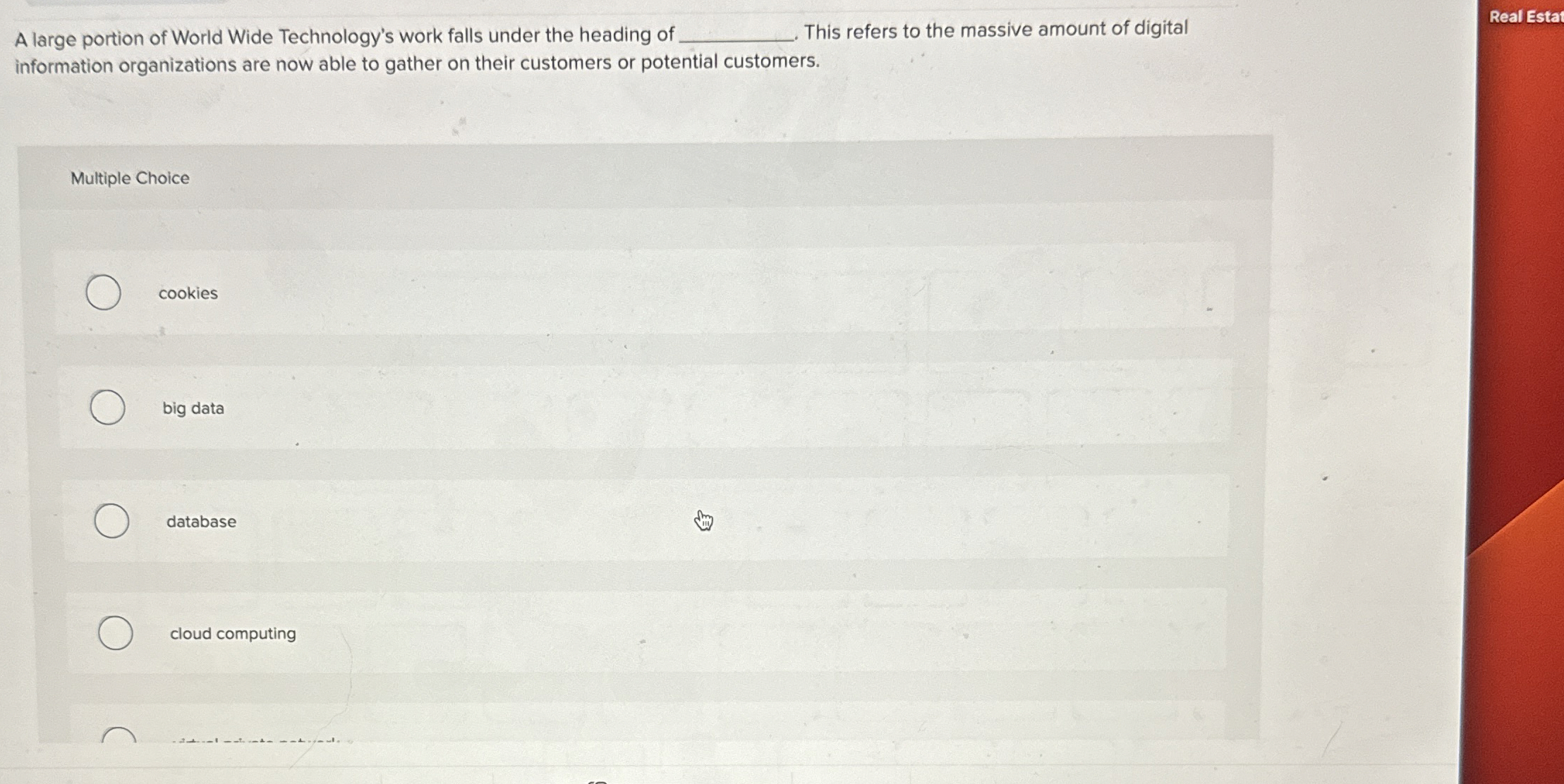 A large portion of World Wide Technology's work