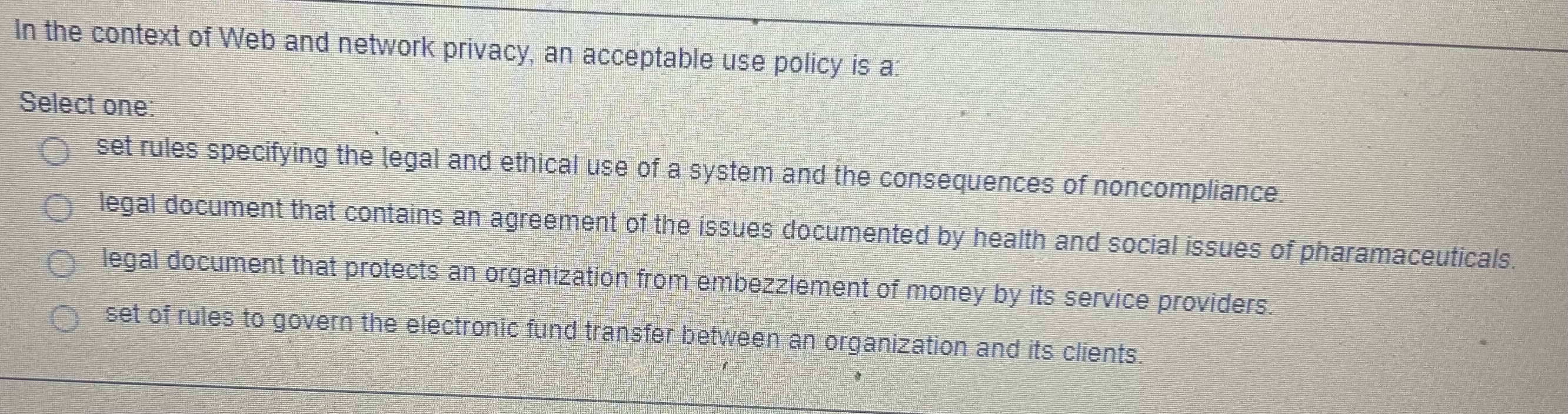 In the context of Web and network privacy, an