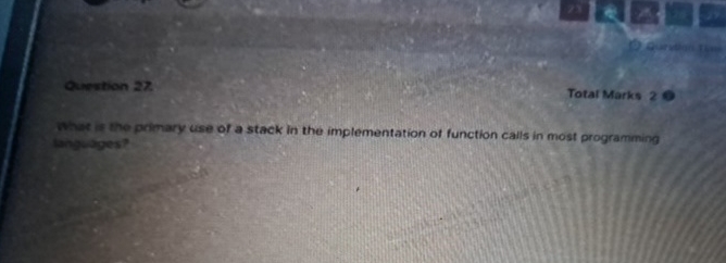 Whet be the permary cuse of a stack in the