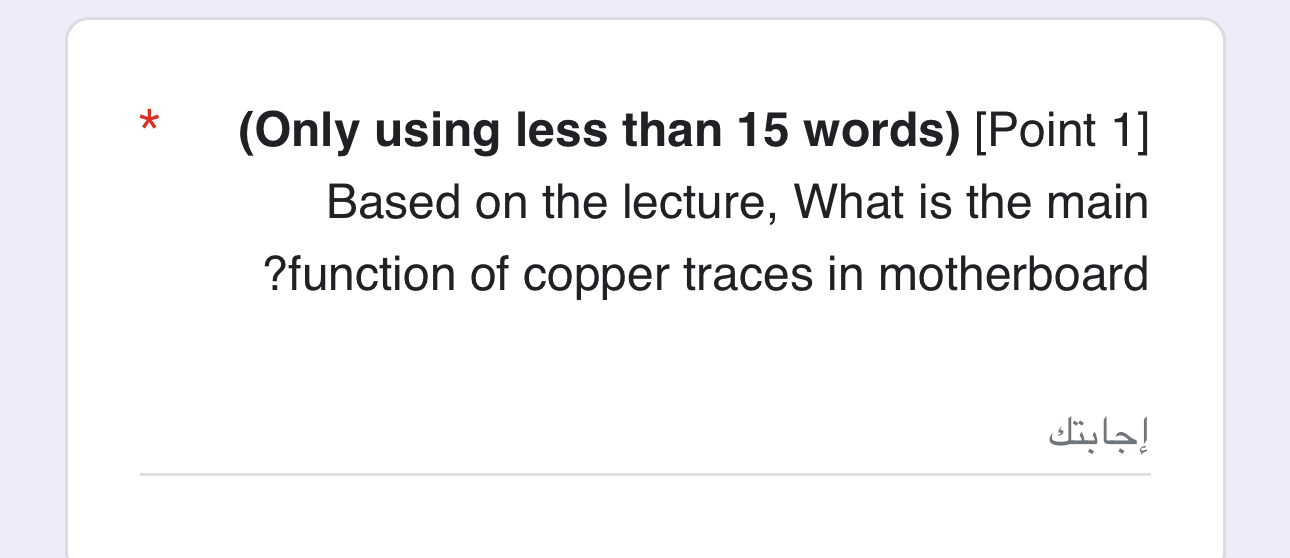 ( Only using less than 1 5 words ) [ Point 1 ]