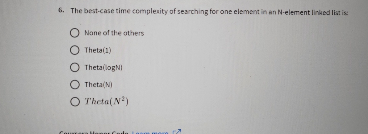 The best - case time complexity of searching for