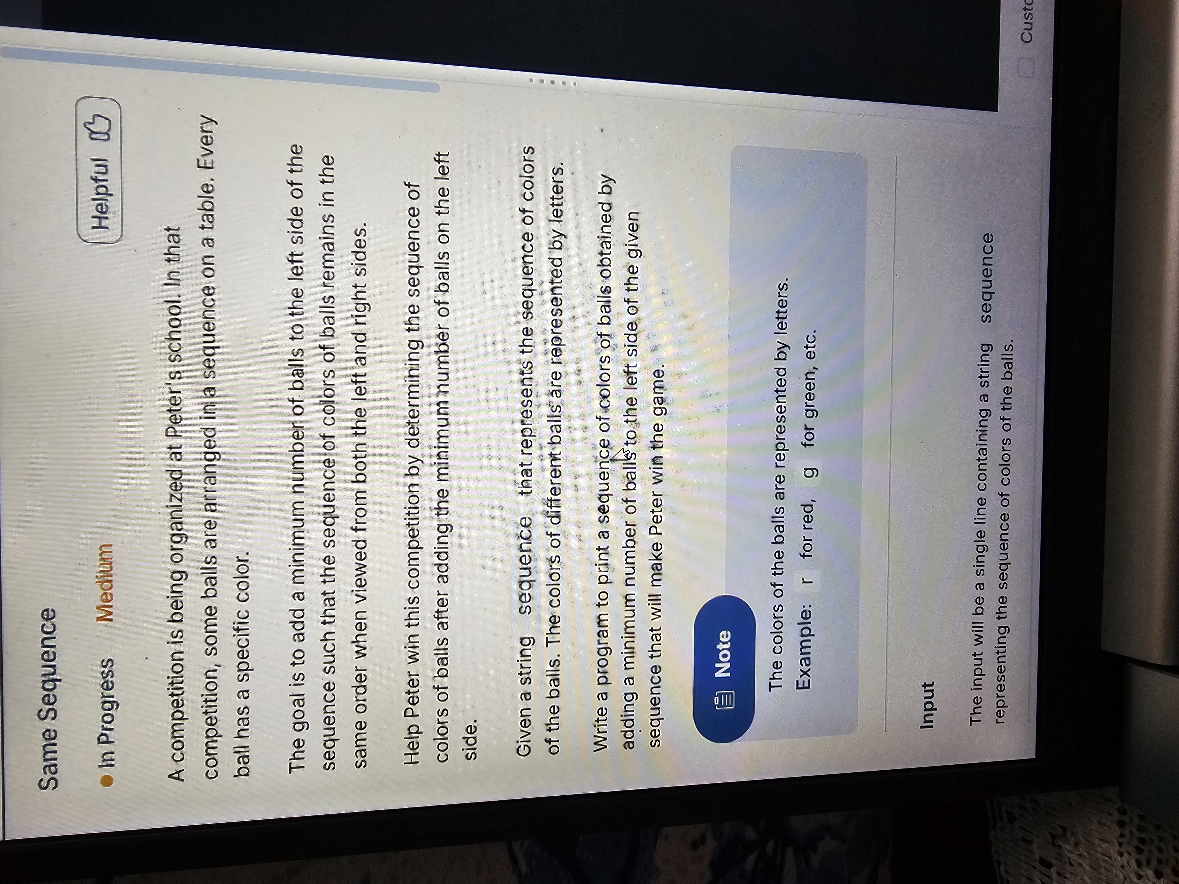 Same Sequence In Progress Medium Helpful A